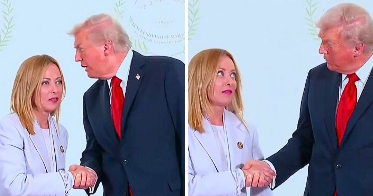Donald Trump and Giorgia Meloni at a summit in Egypt