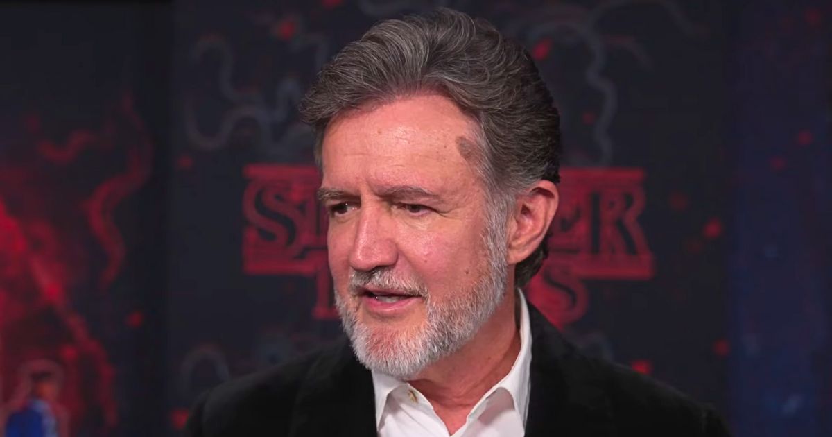 Actor Joe Chrest during an interview about Stranger Things Season 5