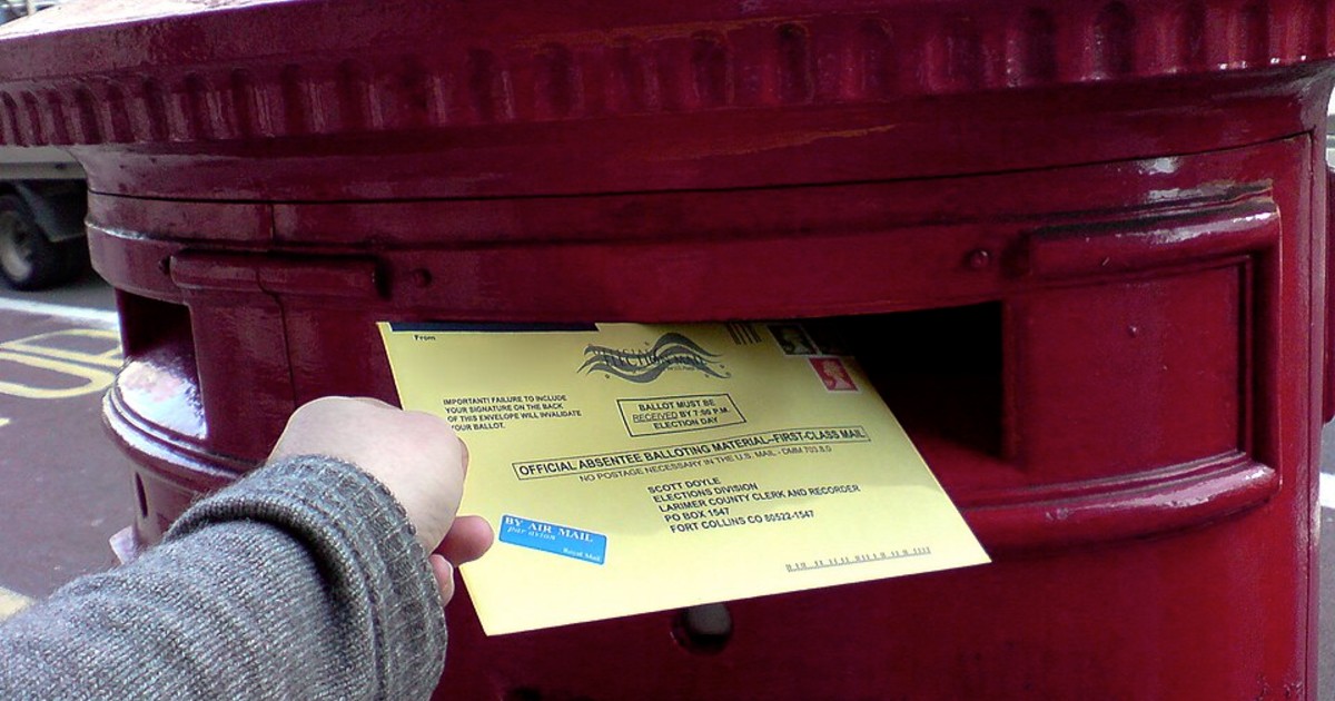 Mail-in ballot being posted