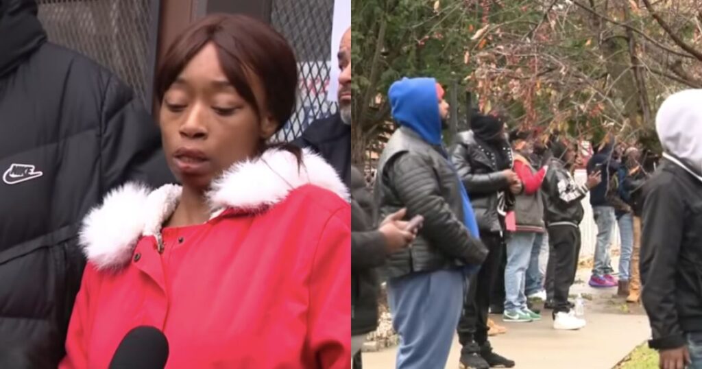 Carshawnda Hatter, the mother of the 9- year old kid who was attacked by a mob of kids in Chicago demands justice alongside other people from the community. (Images from- @WGN News|YouTube).