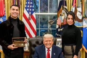 Cristiano Ronaldo With Georgina Rodriguez and Donald Trump
