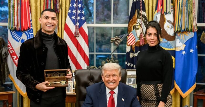 Cristiano Ronaldo With Georgina Rodriguez and Donald Trump