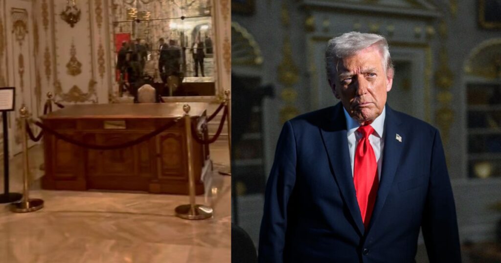 Donald Trump criticised for swiping the resolute desk