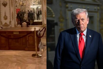 Donald Trump criticised for swiping the resolute desk