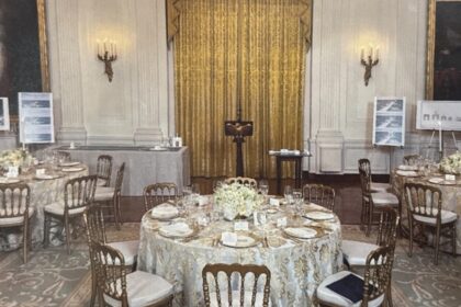 A glimpse of the new Ballroom at the White House.