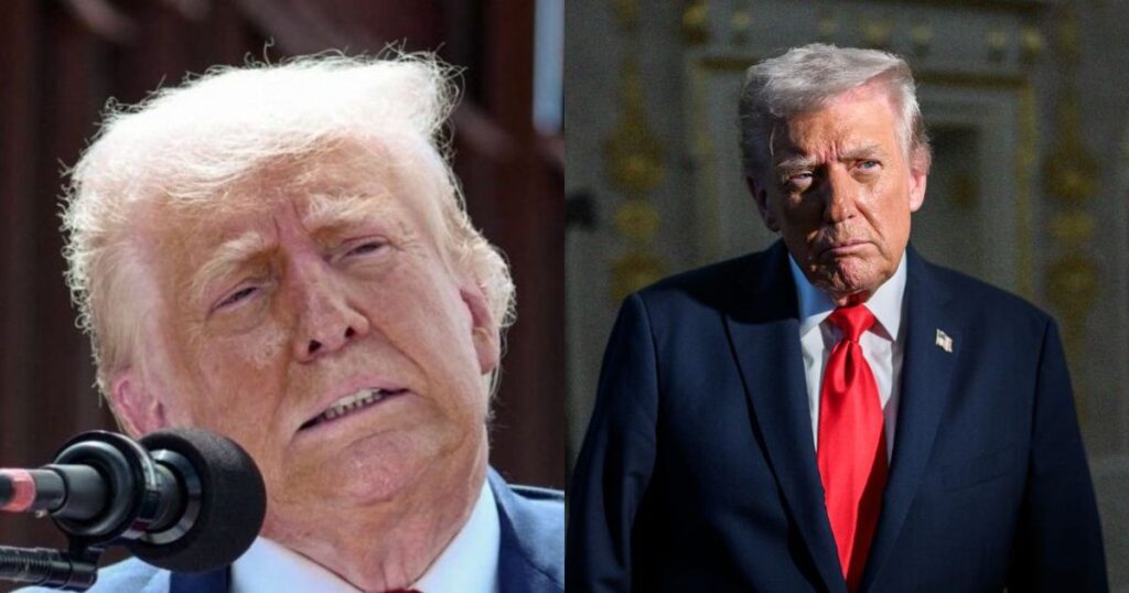 Donald Trump's monthly vanishing patterns sparks renewed health concerns- Is he really that unwell and weak. (left- @ProudAFAmerican|X.com) and ( right- @WhiteHouse via X.com).