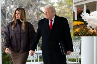 Donald and Melania Trump attended the White House Thanksgiving ceremony