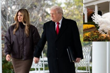 Donald and Melania Trump attended the White House Thanksgiving ceremony