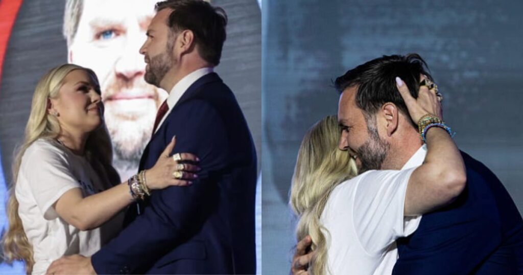 Erika Kirk talked about her hug with JD Vance