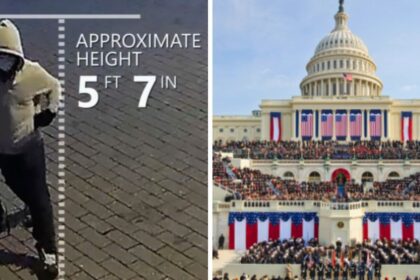 FBI-released surveillance image shows the unidentified pipe bomb suspect near party headquarters on January 5, 2021