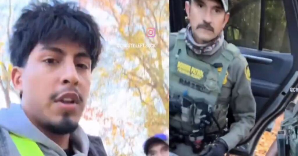 Footage from North Carolina shows ICE agents detain a worker and throw his belongings to the ground. (Images from @ArtOfMusic_via X.com).