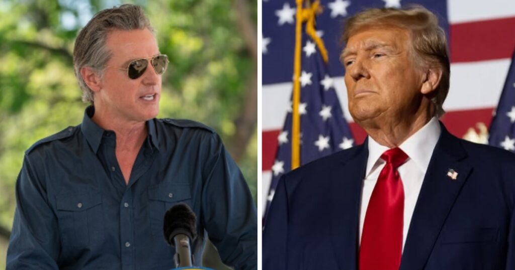 Gavin Newsom and Donald Trump