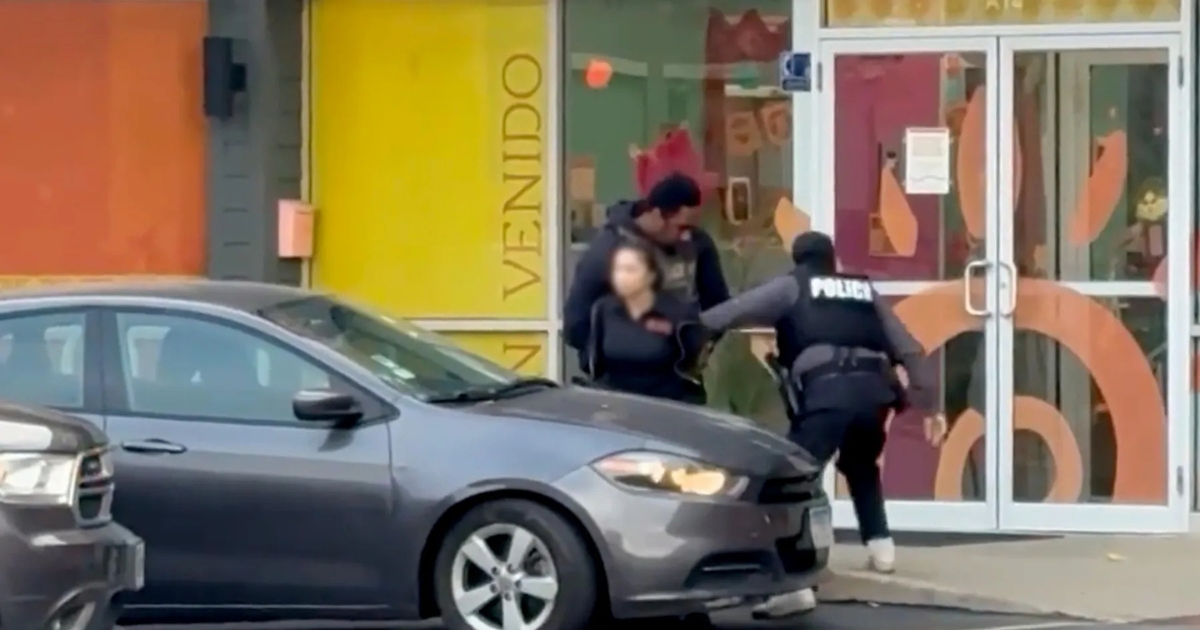 Screenshot of a clip from a Chicago daycare teacher being detained