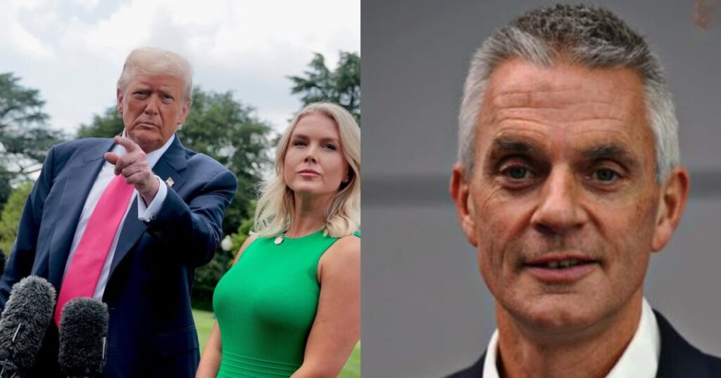 Karoline Leavitt Attacks Tim Davie Amid Trump-Panorama Row (Image source: Instagram/@karolineleavitt, @BBC)
