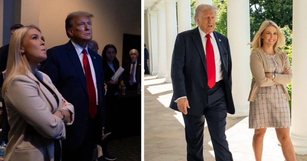 Karoline Leavitt pictured with Donald Trump