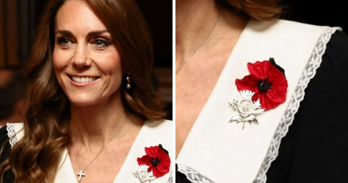 Kate Middleton wore a single red poppy at the 2025 Remembrance Sunday