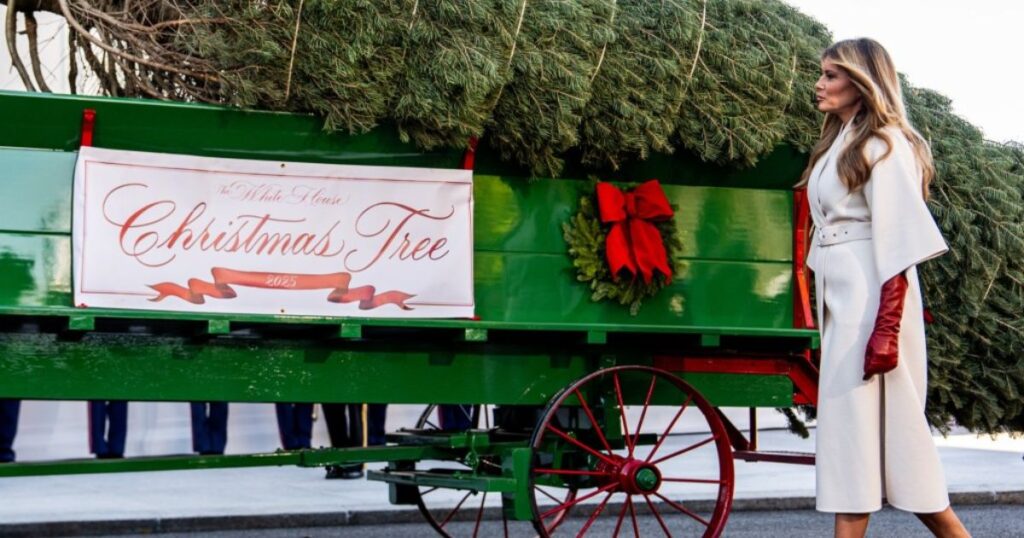 Melania Trump Receiving the Christmas Tree