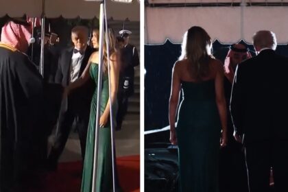 Melania Trump greeting Saudi Crown Prince