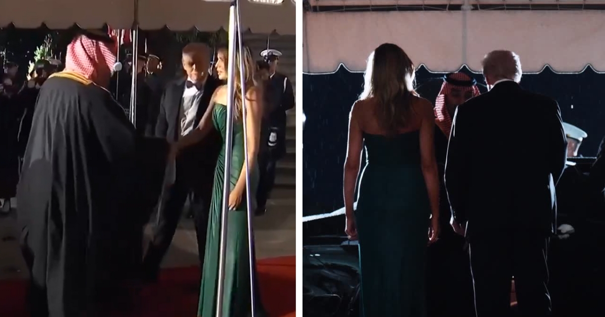 Melania Trump greeting Saudi Crown Prince