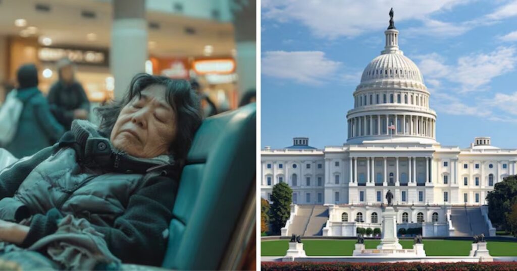 Migrants have been resting inside airport terminals as emergency shelter procedures unfold following White House directives