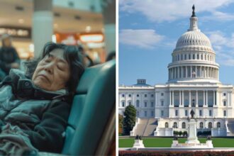 Migrants have been resting inside airport terminals as emergency shelter procedures unfold following White House directives