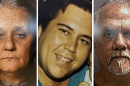 Mugshots of Veronica Fonseca (L) and Anthony Fox (R) who were arrested in connection with the 1993 murder of Zachary Jackson (M)