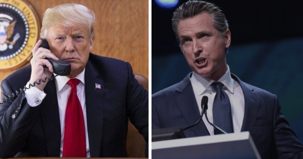 Gavin Newsom often takes a swipe at Donald Trump