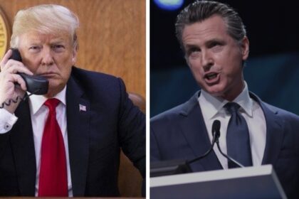 Gavin Newsom often takes a swipe at Donald Trump