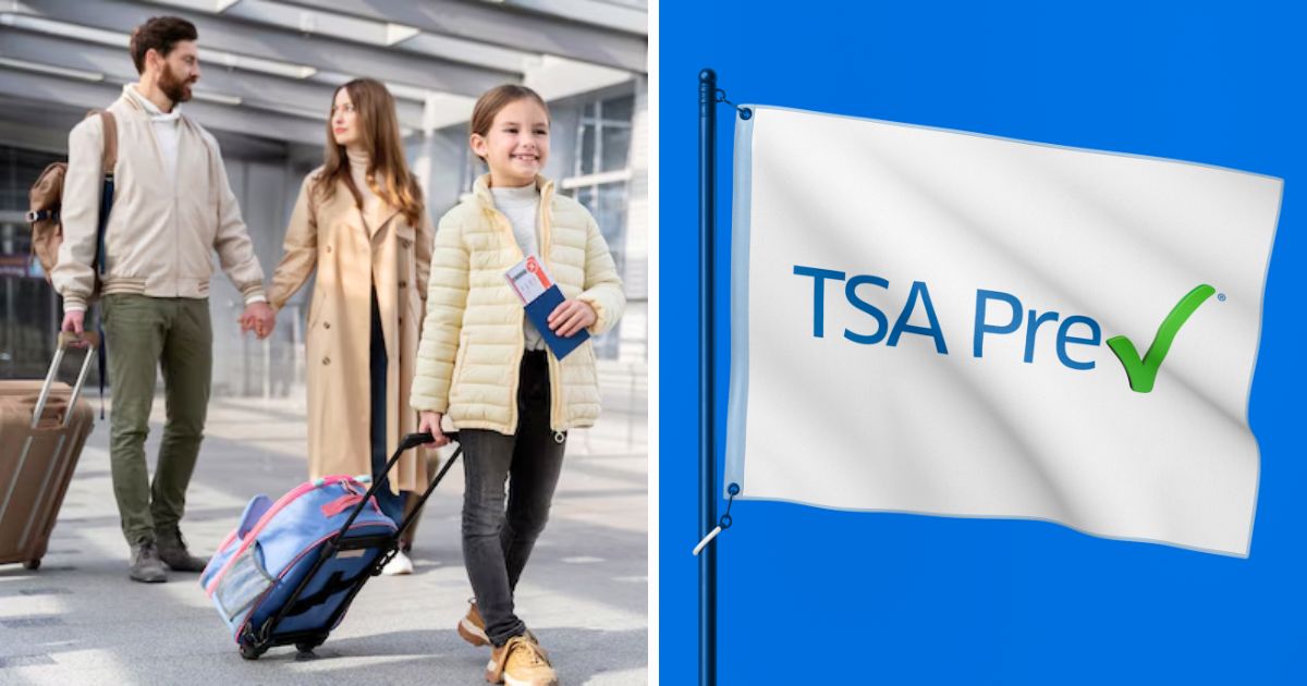 Parents and children can walk through a TSA PreCheck airport security lane with no wait