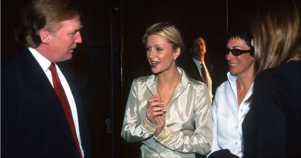 Parish Hilton with Ghislaine Maxwell and Trump