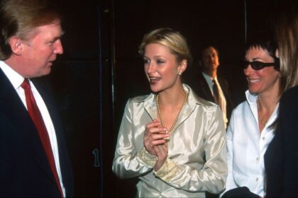 Parish Hilton with Ghislaine Maxwell and Trump