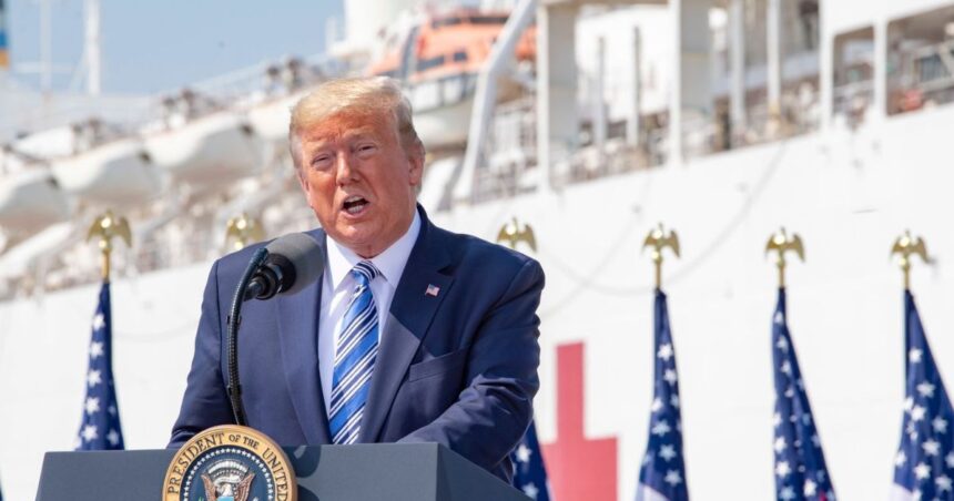 President Donald Trump addressing a crowd. (via Big Energy Group).