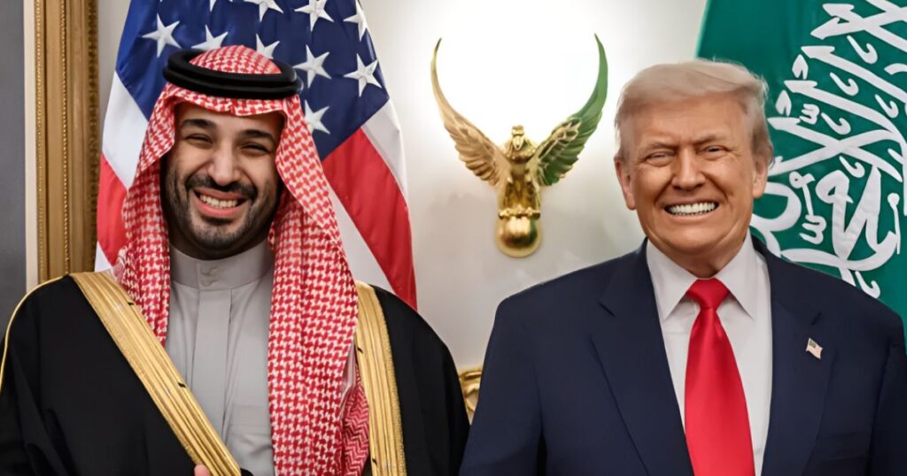 President Donald Trump shared a laugh with Saudi Crown Prince Mohammed bin Salman during their White House meeting