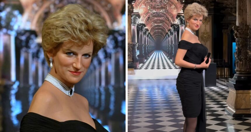 Glimpses of the new Princess Diana wax statue in Paris.