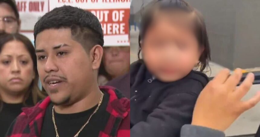 1-Year-old baby girl pepper-sprayed by ICE during grocery trip in as helpless parents try to calm her down. ( left- @eyes_globe|X.com) and (right- @space_ranger_O|X.com).