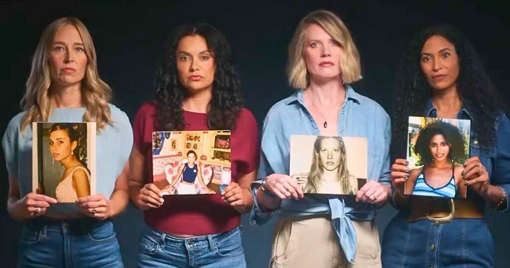 Survivors of Epstein’s abuse hold childhood photos in a new PSA urging Congress to release all remaining files