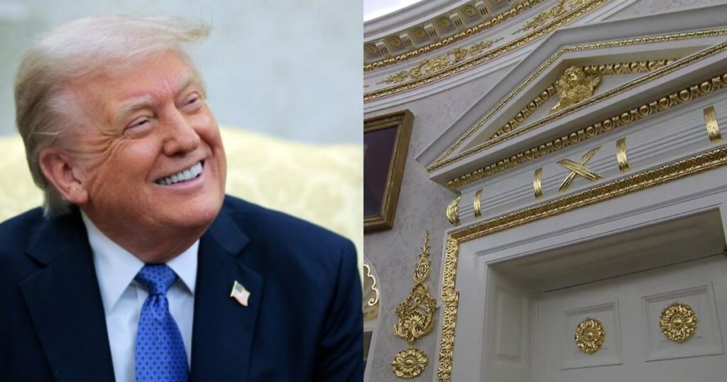 Donald Trump brags about the Oval Office gold embellishments