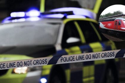 UK Rail worker praised for his bravery after risking his life to protect passengers in a deadly stabbing incident. (Main Image: @canadianaffairs.news). ( Insert: by Geof Sheppard- via Wikimedia Commons).