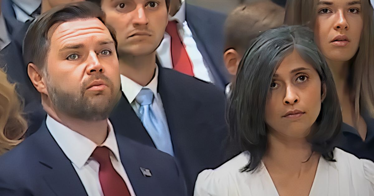 Usha Vance kept her gaze fixed on Bishop Budde as JD Vance glanced her way during the National Cathedral service