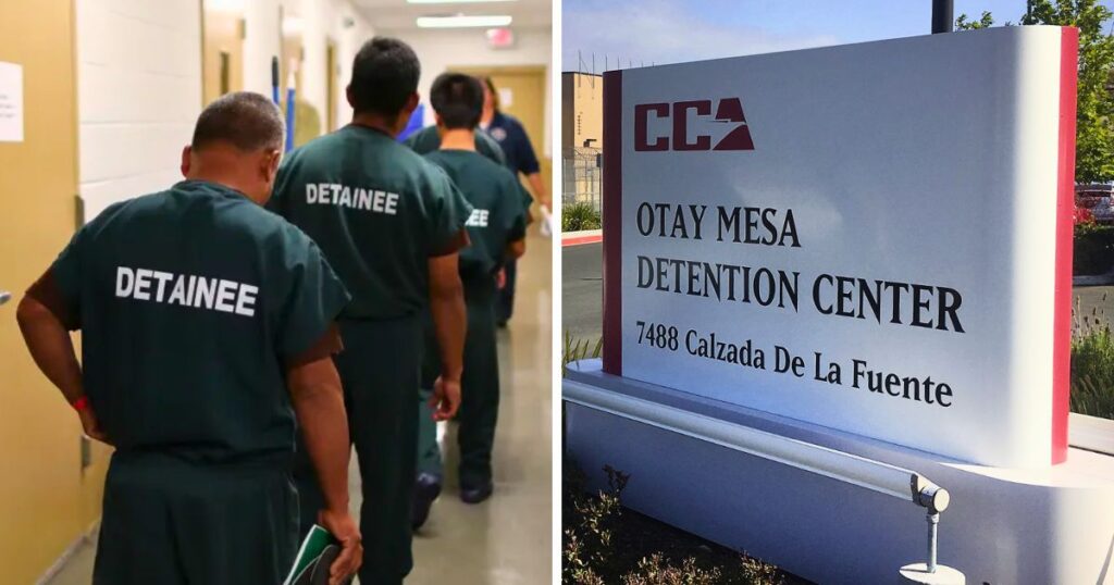 Veterans visit their spouses at Otay Mesa Detention Center after ICE detained their spouses during a green card interview