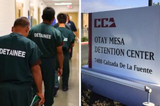 Veterans visit their spouses at Otay Mesa Detention Center after ICE detained their spouses during a green card interview