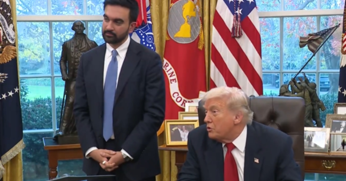Zohran Mamdani pictured with Donald Trump at the Oval Office