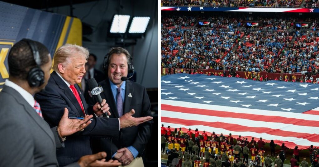 Donald Trump at the Northwest Stadium in Maryland