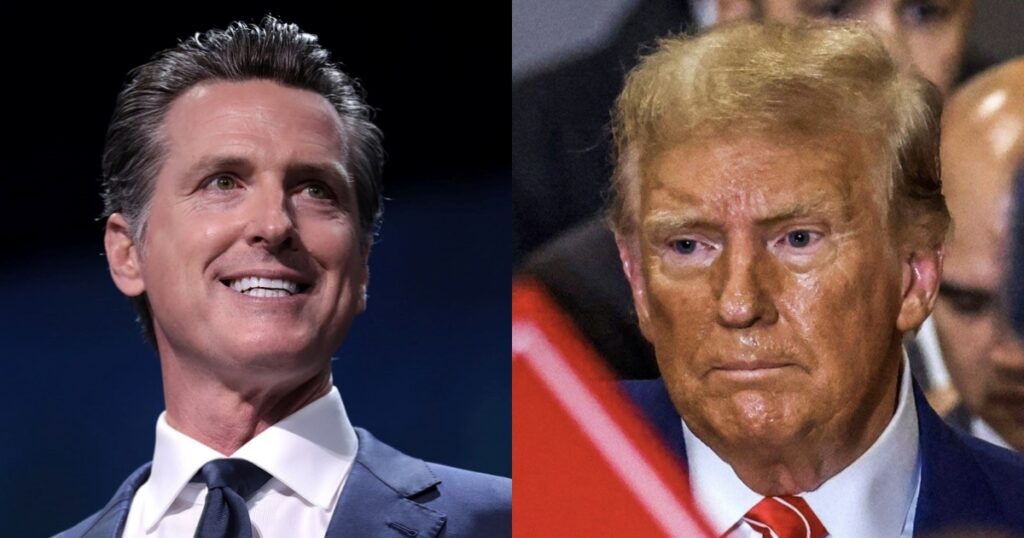 Gavin Newsom and Donald Trump