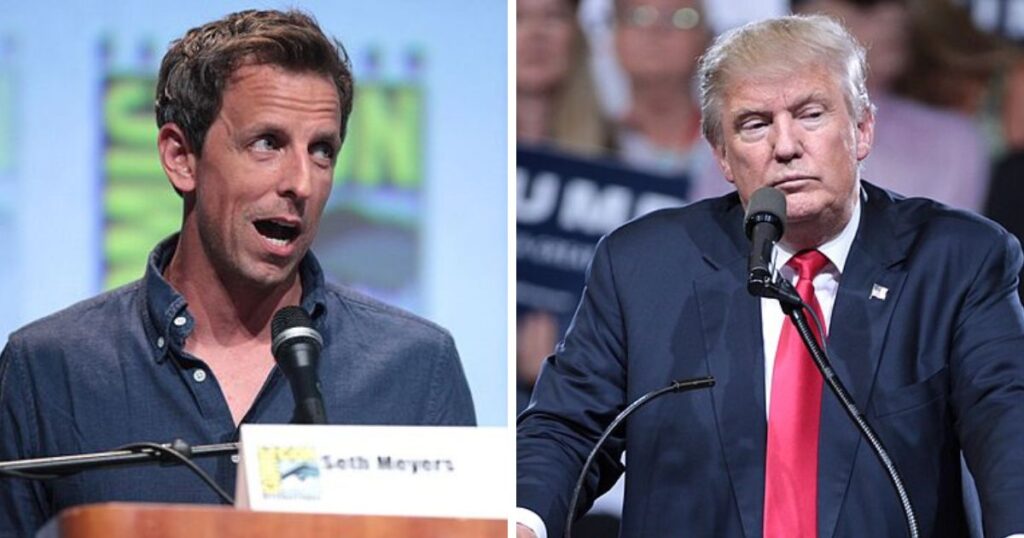 Seth Meyers and Donald Trump