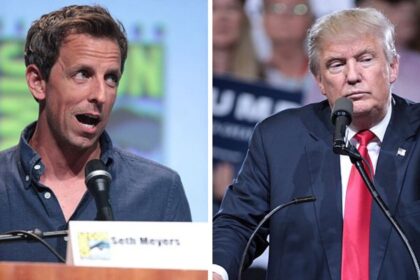 Seth Meyers and Donald Trump