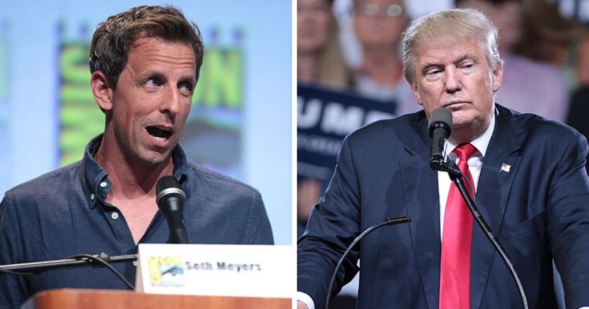 Seth Meyers and Donald Trump