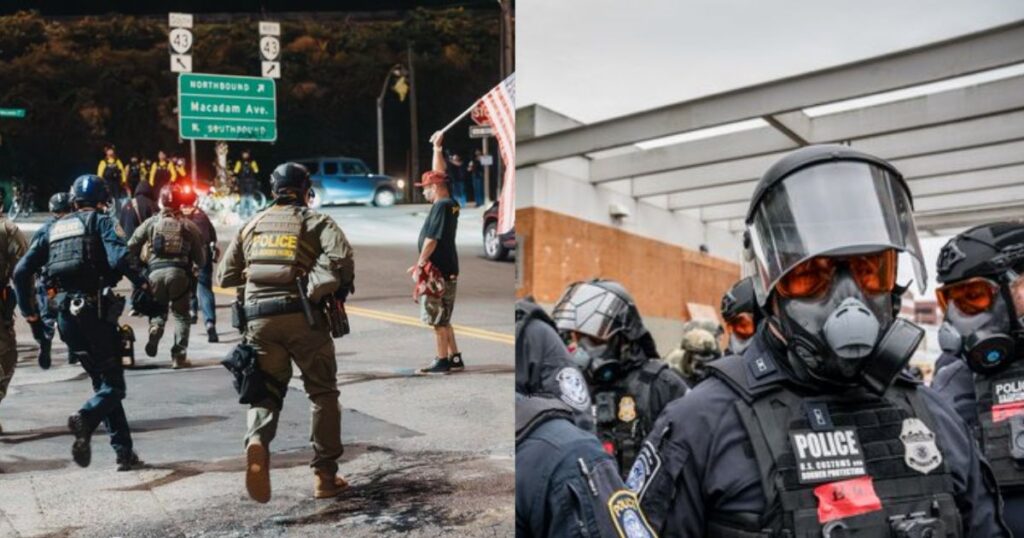 A conservative journalist has filed a lawsuit over alleged assault during a Portland protest outside ICE headquarters. (left- @tarafaul503|X.com) and (right- @hunnybadgermom|X.com).