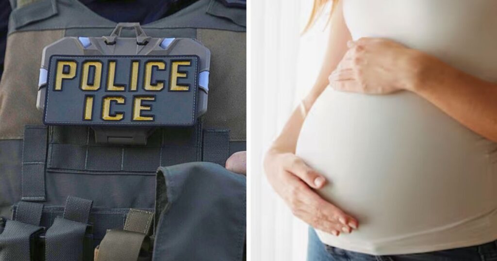 A crowd gathered around ICE agents in snowy South Minneapolis during an arrest, including that of a pregnant woman, which drew protests