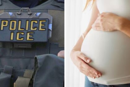 A crowd gathered around ICE agents in snowy South Minneapolis during an arrest, including that of a pregnant woman, which drew protests